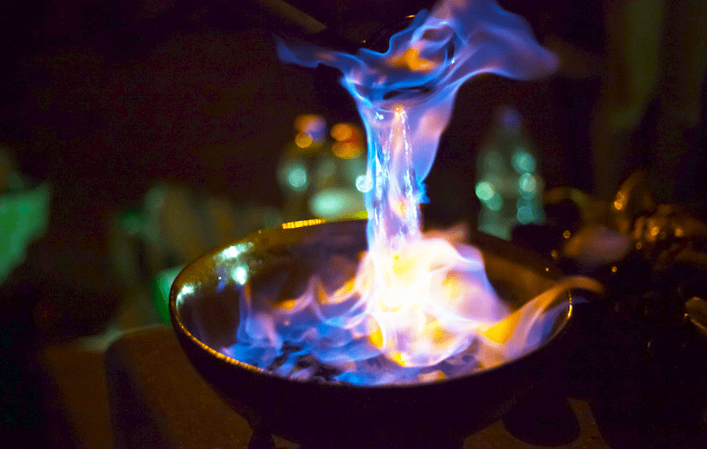 Queimada with the flame