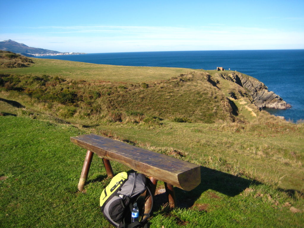 Camino del Norte - backpack looking out the sea