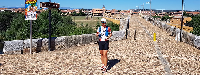 Agnieszka running the Camino de Santiago