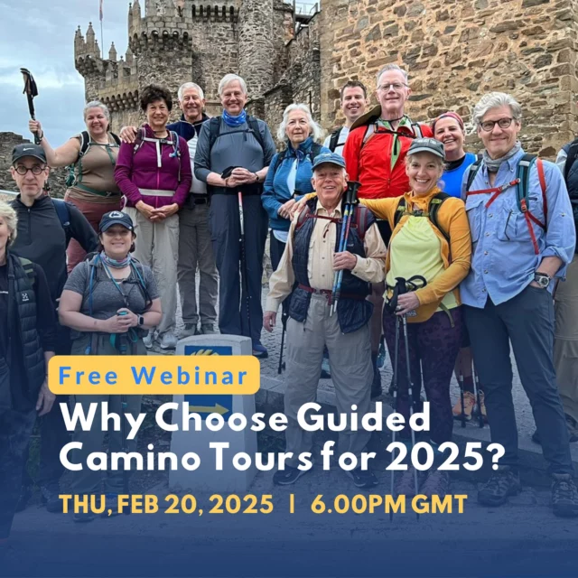 Curious about walking the Camino de Santiago with a guided group? Join us for this informative webinar to discover the advantages of guided tours for 2025. What you’ll learn: 🤝 Expert Leadership: Walk confidently with experienced guides by your side. 📅 Curated Itineraries: Enjoy well-planned routes and schedules. 🌟 Group Camaraderie: Share the experience with like-minded pilgrims. 🚶 Seamless Logistics: Focus on walking—leave the details to us. 📖 Explore next year’s routes, dates, and experiences. Perfect for walkers of all levels, this webinar will inspire your Camino journey in 2025! Sign up now ➡ https://meet.zoho.com/DPF72y02LP #FollowtheCamino #CaminodeSantiago #guidedtours #hikingholidays #webinar #freewebinar